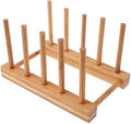 Bamboo Wooden Dish Rack Drying for Kitchen Dish/Plate/Bowl/Cup/Pot Lid/Book | Drainboard Cutting Board/Pot Lid Organizer for Kitchen, Living Room, Study, Display Cabinet Bowl by YWSHF