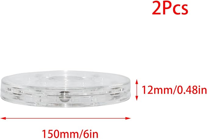 2PCS 6 inch Clear Small Lazy Susan Turntable Mini Lazy Susan Acrylic Ball Bearing Rotating Tray for Spice Rack Table Cake Kitchen Pantry - Image 2