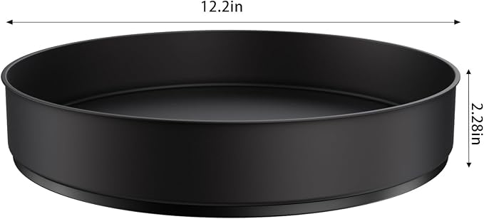 VAEHOLD Lazy Susan Stainless Steel Black Spice Rack Turntable for Pantry Cabinet - Decorative Trays Storage Containers Organizer for Kitchen Cabinet, Snacks, Bathroom (12 inches) - Image 2