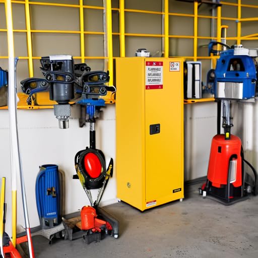 VEVOR Flammable Cabinet, 18" x 18" x 35", Yellow | Galvanized Steel, Safety Cabinet, Adjustable Shelf, Commercial, Industrial, Home Use - Image 6