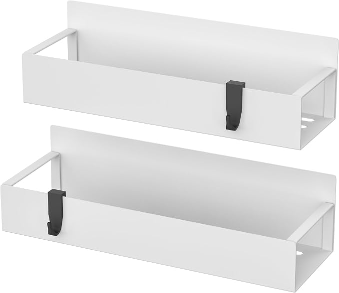 2 Pack Magnetic Spice Storage Rack Organizer for Refrigerator and Oven, White Fridge Organizers and Storage | Magnetic Shelves Heavy Duty for Fridge in Kitchen, Seasoning Storage Organizer, For Oven Washer and Dryer, For Heavier Items - Image 5