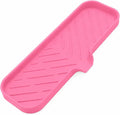 MicoYang Silicone Soap Dish with Drain Spout — Self-Draining Double Sink Organizer Tray for Kitchen & Bathroom, Dispensers, Sponges & Soap Holder, Non-Slip & Dishwasher Safe, Rose (Large, 12"×4") by MicoYang