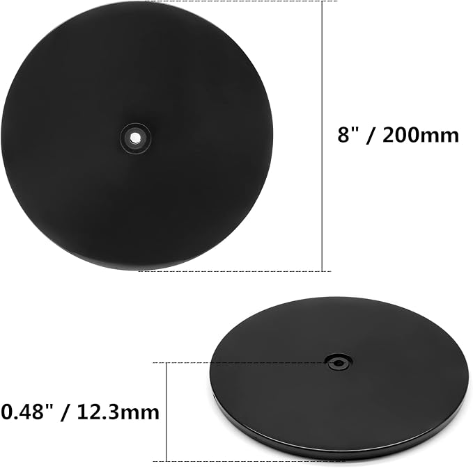 Jersvims 8 Inch Acrylic Turntable Platter, Black Turntable Organizer Round Rotating Plate for Kitchen Pantry Cabinet Desk Rack Spice Cake Cookie Decorating | Round Rotating Plate, For Kitchen Pantry Cabinet Desk, Turntable Organizer, Spice Cake Cookie ... - Image 5