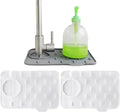 2 Pack Mini Sink Splash Guard, Double Sided Kitchen Faucet Mat | Tap Water Catcher for Bathroom and Corner Basins, Defends Worktops Against Puddles, Gathering Regular Water Drips (White) by Unknown