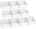 DIMJ Closet Storage Bins 10 Pack - Fabric Storage Baskets for Shelves, Collapsible Clothes Organizer, Trapezoid Shelf Organization Storage Cubes for Purse, Toys, Books, Towel, Clothes, White by DiMJ