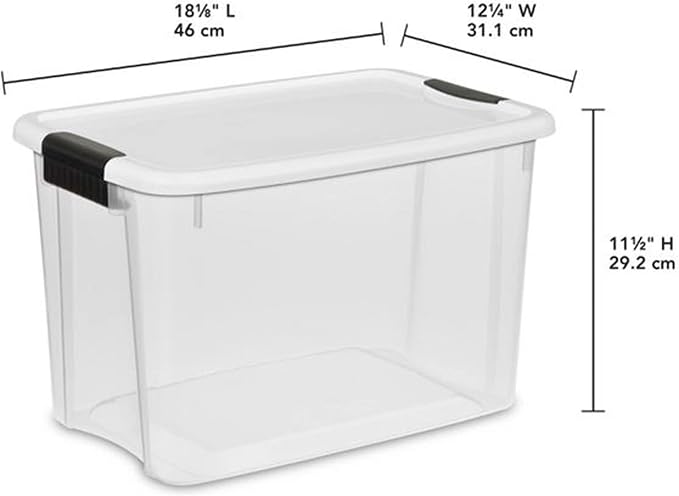Sterilite Ultra Latch Box with Lids for Home and Office, 30 Quart, 12-Pack | Heavy-Duty and Stackable Plastic Containers with Latches for Closet, Cabinet, Bedroom, Bathroom and Dorm Room Organization - Image 3
