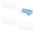 16" L x 12" W Wider Freezer Storage Organizer Baskets Container, Deep Metal Wire Chest Upright Refrigerator Divider with Built-in Handles for Cabinet, Pantry, Closet, Kitchen by Y.Z.Bros