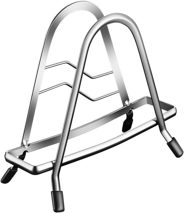 Cutting Board Rack Holder Stand - 304 Stainless Steel Chopping Board Organizer, Pan Rack with Stable Triangle Design, Stainless Steel Cutting Board Hold for Countertop Space Saving by BOMANSIBOMS