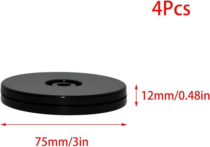 4PCS 3 inch Black Small Lazy Susan Turntable Mini Lazy Susan Acrylic Ball Bearing Rotating Tray for Spice Rack Table Cake Kitchen Pantry - Image 2