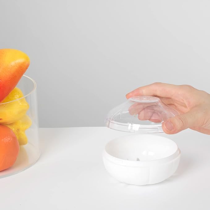 Vegetable and Fruit Storage Containers for Fridge, BPA Free Fresh reusable Food Savers, Onion Storage Container 、Garlic Saver、Tomato Saver and Lemon Keeper，Refrigerator Vegetable Crisper (Circular) - Image 5
