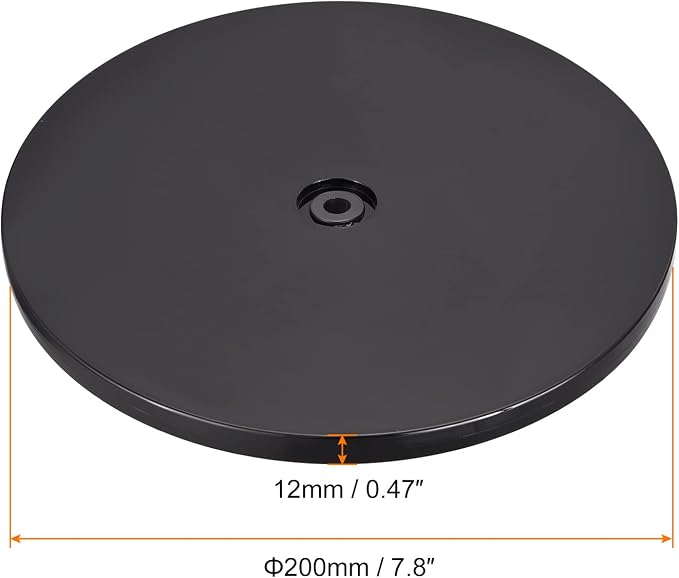 MECCANIXITY 8inch Rotating Swivel Stand with Steel Ball Bearings Lazy Susan Base Turntable for Kitchen Corner Cabinets, Black - Image 2