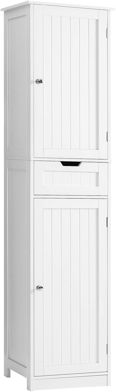 Iwell 67" Tall Bathroom Cabinet, Storage Cabinet with 2 Doors & 1 Drawer, Bathroom Storage Cabinets with Adjustable Shelves, for Living Room, Entryway, Home Office, White by IWELL