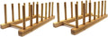 Bamboo Wooden Plate Racks Dish display Holder Kitchen Storage, Pack of 2 | Cabinet Organizer for Dish / Plate / Bowl / Cup / Pot Lid / Cutting Board/ Book (vertical) by INNERNEED