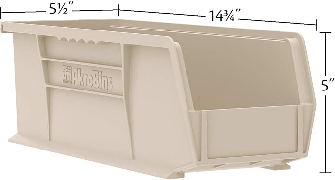 Akro-Mils 30234 AkroBins Plastic Storage Bins, 15"x5"x5", Yellow, 12-Pack - Image 4