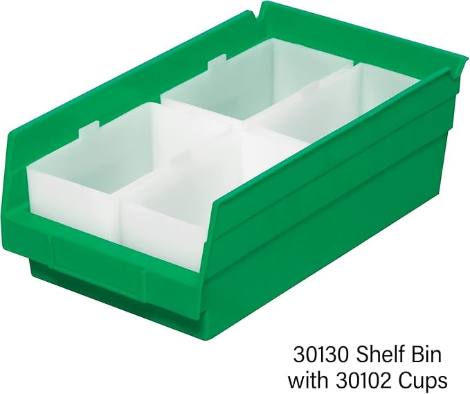 Akro-Mils 30130 Heavy Duty Plastic Shelf Bins, 12"x 6.5"x 4", Green, 12-Pk | Heavy Duty Nesting Storage Bins for Garage, Closet, Refrigerator, Kitchen, Cabinet, Drawer Organization, Pantry Organization - Image 8