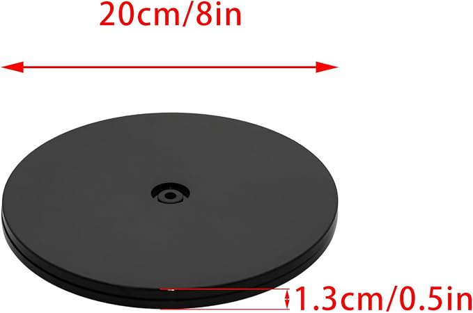 1Pcs Black Acrylic Lazy Susan 8 Inch Turntable Organizer Bearings | Mini Lazy Susan, Small Lazy Susan Turntable, 360° Rotating Swivel Plate for Spice Rack, Cosmetic, Cake, Pantry, DIY Display - Image 2
