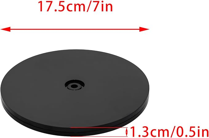 2Pcs Black Acrylic Lazy Susan 7 Inch Turntable Organizer Bearings | Mini Lazy Susan, Small Lazy Susan Turntable, 360° Rotating Swivel Plate for Spice Rack, Cosmetic, Cake, Pantry, DIY Display - Image 2