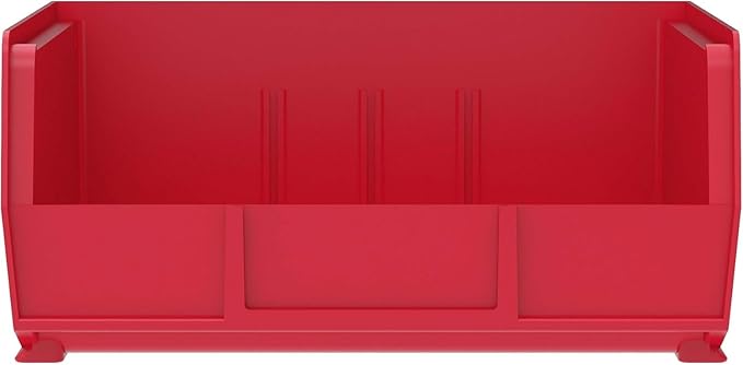 Akro-Mils 30235 AkroBins Plastic Storage Bins, 11"x11"x5", Red, 6-Pack | Space-Saving Stackable Bins for Garage, Pantry, Craft Organization - Image 9