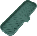 MicoYang Silicone Soap Dish with Drain Spout — Self-Draining Double Sink Organizer Tray for Kitchen & Bathroom, Dispensers, Sponges & Soap Holder, Non-Slip & Dishwasher Safe, Green (Large, 12"×4") by MicoYang