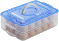 Deviled Egg Containers with Lid, Portable Egg Carrier Tray | 2-Layer, 40 eggs, Stackable Storage Holder with Handle for Refrigerator for Camping, Party, Travel by TIANCHEN