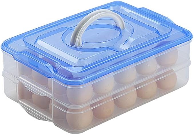 Deviled Egg Containers with Lid, Portable Egg Carrier Tray | 2-Layer, 40 eggs, Stackable Storage Holder with Handle for Refrigerator for Camping, Party, Travel by TIANCHEN