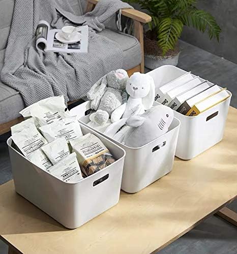 Plastic Storage Bins,Versatile Kitchen Pantry Organization and Storage,for Plastic Storage Container Under Bed,Under Sink Bathroom Organizer (1 Pack Medium, White) - Image 4