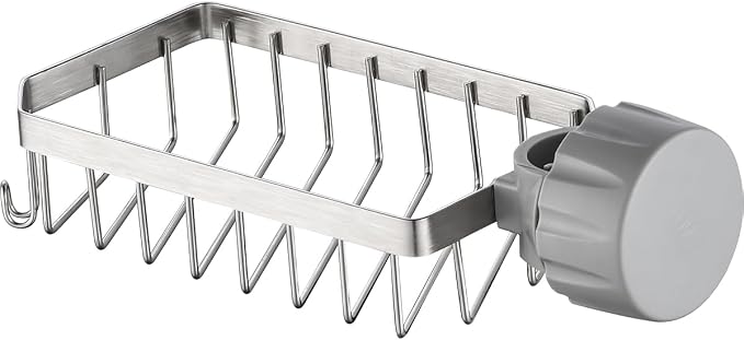 LONIN Sponge Holder Over Faucet Kitchen Sink Caddy Organizer, Stainless Steel Sink Rack for Sponge, Brush and Soap, Quick Drain Hanging Faucet Holder - Image 9