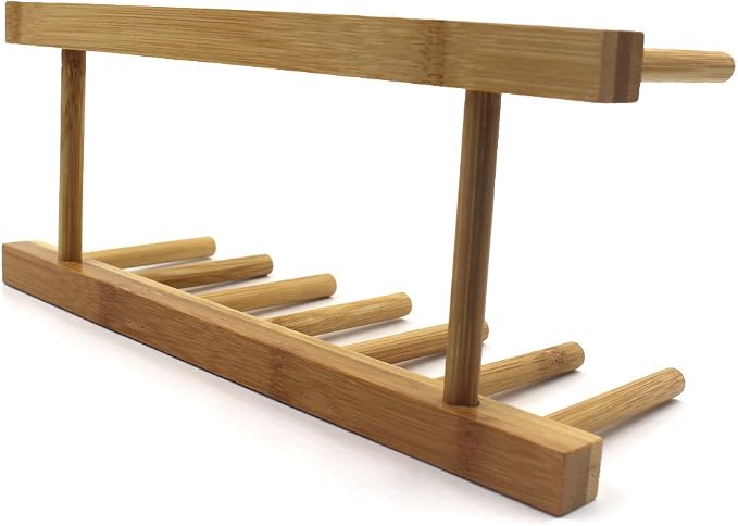 INNERNEED Bamboo Wooden Dish Rack, Vertical Plate & Lid Organizer | for Kitchen Cabinet or Countertop, Drying Stand for Dishes, Cutting Boards - Image 9