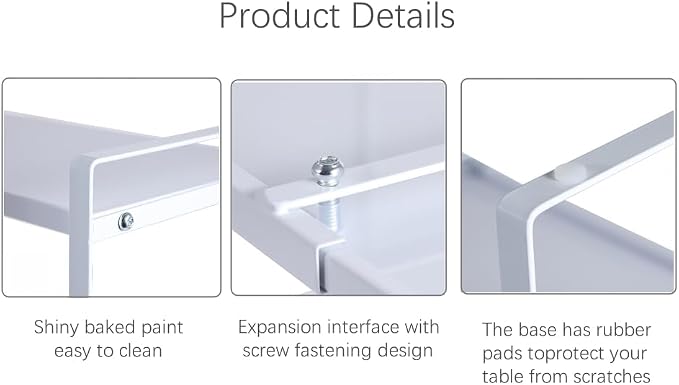 Expandable Cabinet Shelf Organizer Riser for Kitchen Pantry Cupboard Under Sink Countertop (white, 8.2’’D * 12.2-21.6’’W * 7.7’’H) - Image 6