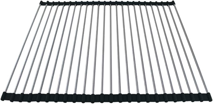 Ahyuan Roll up Dish Drying Rack Over The Sink Kitchen Roll up Sink Drying Rack Portable Dish Drainer Foldable Dish Drying Rack (Black, 17.8''X15.8'') by Unknown