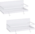 Magnetic Spice Rack, Thipoten Strong Magnetic Shelf with 2 Removable Hooks, Perfect Space Saver for Small Kitchen/ Apartment, Awesome Metal Cabinet for Holding Spices, Jars, Salt (White, 2Pack) by THIPOTEN
