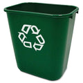 Rubbermaid Commercial Products Deskside Recycling Can, 7-Gallon/28-Quart, Green Recycling Symbol, Plastic, for Bedroom/Bathroom/Office, Fits Under Desk/Sink/Cabinet, Pack of 12 by RubbermaidCommercialProducts