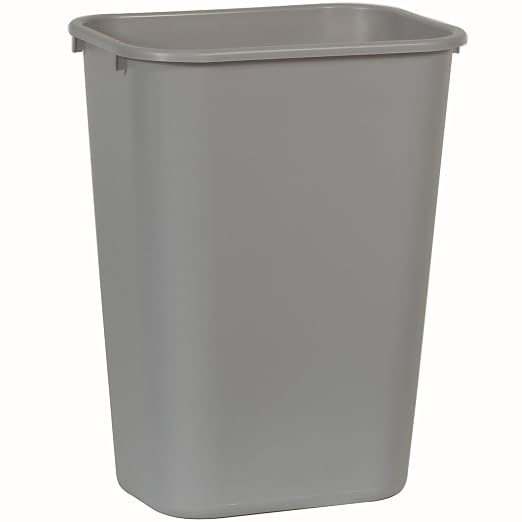 Rubbermaid Commercial Products Deskside Wastebasket/Trash Can, 10.25-Gallon/41-Quart, Gray, Plastic, Garbage Can for Home/Office, Fits Under Desk/Sink/Cabinet by RubbermaidCommercialProducts