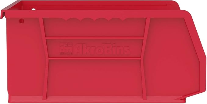 Akro-Mils 30235 AkroBins Plastic Storage Bins, 11"x11"x5", Red, 6-Pack | Space-Saving Stackable Bins for Garage, Pantry, Craft Organization - Image 7