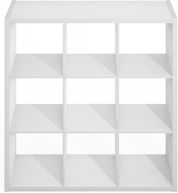 Furinno Simple 9-Cube Storage Organizer, Display Shelf, White | Extra Thick Frame, Open Back Shelving Unit, Storage Shelves, for Organization and Storage, Living Room, Home Office - Image 8
