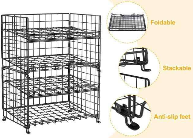 2-Pack Stackable Rack Organizer, Storage for Kitchen Pantry Cabinet, Holders for Food, Multifunctional Dispenser for Snacks Soda - Image 9