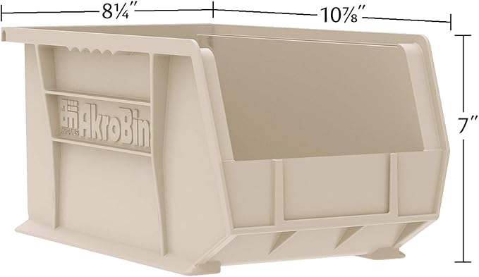 Akro-Mils 30239 AkroBins Plastic Storage Bins, 11"x8"x7", Yellow, 6-Pack | Space-Saving Stackable Bins for Garage, Pantry, Craft Organization - Image 2