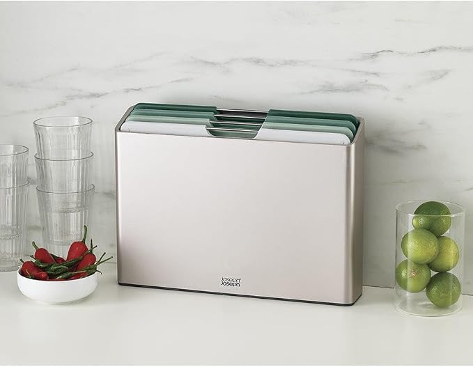 Joseph Joseph Folio 4-Piece Colour coded Cutting Board Set, Slimline case for organized Kitchen storage, Sage Green - Image 7
