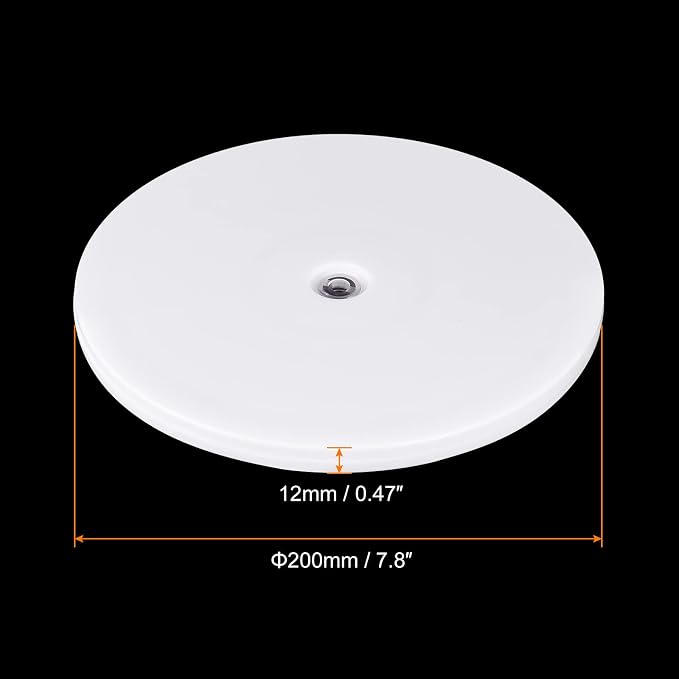 MECCANIXITY 8inch Rotating Swivel Stand with Steel Ball Bearings Lazy Susan Base Turntable for Kitchen Corner Cabinets, White - Image 2