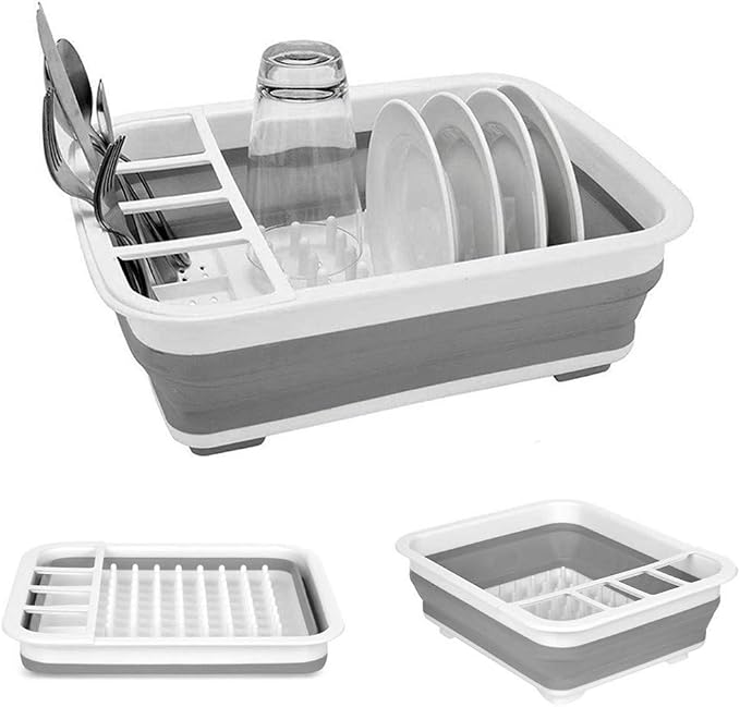 Collapsible Dish Drying Rack Portable Dish Drainer Dinnerware Organizer for Kitchen RV Campers Storage by Fafcitvz