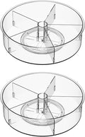 SANNO Round Lazy Susan Rotating Turntable Storage Container Rotating Organizer Spinning Organizer Bins for Kitchen Cabinet, Pantry, Refrigerator, Countertop,Set of 2 by SANNO