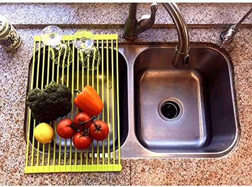 True & Tidy, Multi-Purpose Over the Sink Roll-Up Drying Rack, DR-881, Lime - Image 3