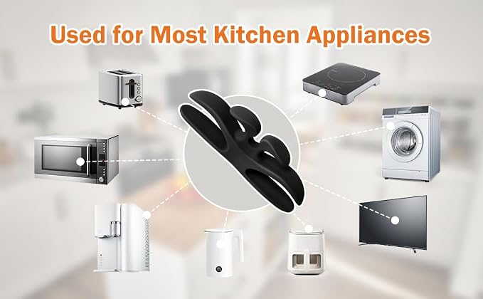 4 Pack Cord Organizer for Kitchen Appliances, Stick On Appliance Wire Organizer Wire Wrapper for Kitchen Appliances Stand Mixers (White) - Image 6