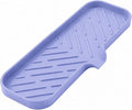 MicoYang Silicone Soap Dish with Drain Spout — Self-Draining Double Sink Organizer Tray for Kitchen & Bath, Dispensers, Sponges & Soap Holder, Non-Slip & Dishwasher Safe, Light Purple (Large, 12"×4") by MicoYang