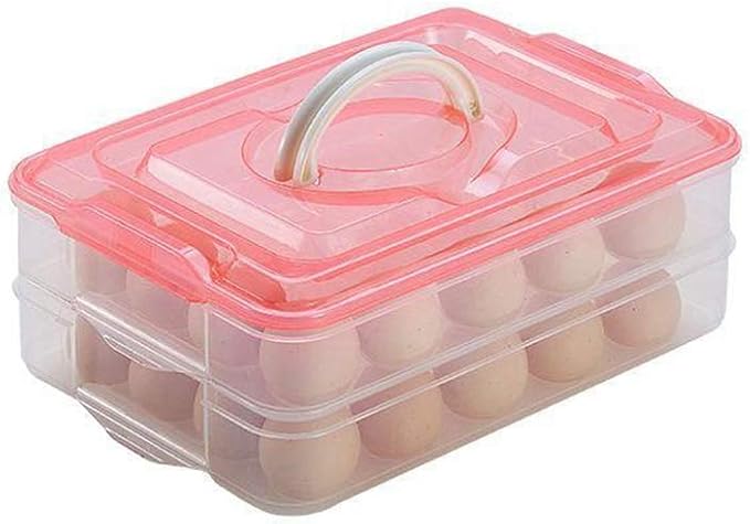 Deviled Egg Containers with Lid, Portable Egg Carrier Tray | 2-Layer, 40 eggs, Stackable Storage Holder with Handle for Refrigerator for Camping, Party, Travel by TIANCHEN