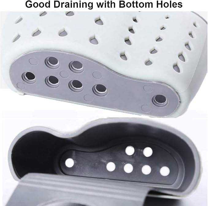 EC Kitchen Sink Caddy Sponge Holder Plastic Hanging Ajustable Strap Faucet Caddy with Holes - Image 5