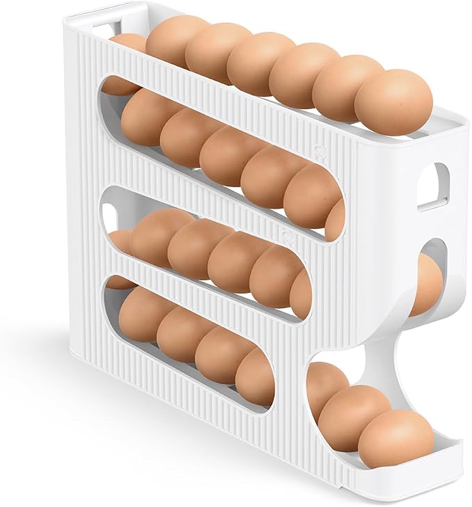 FIFO Egg Holder for Fridge, Egg Organizer for 28 Large Size Eggs | 1-Pack Auto Rolling Egg Dispenser for Refrigerator, Space-Saving Egg Roller/Container/Storage for Kitchen Countertop by Sotfamily