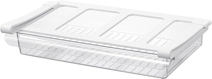 Pull-Out Fridge Drawer Organizer - Under Shelf Storage Bins for Cheese Slices, Deli Meat & Small Items - Space Saving Refrigerator Organizer (2" Height x 12.7" Width) by Bronkeeper