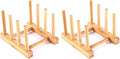YWSHF Bamboo Wooden Dish Rack Drying for Kitchen Dish/Plate/Bowl/Cup/Pot Lid/Book (Pack of 2) by YWSHF