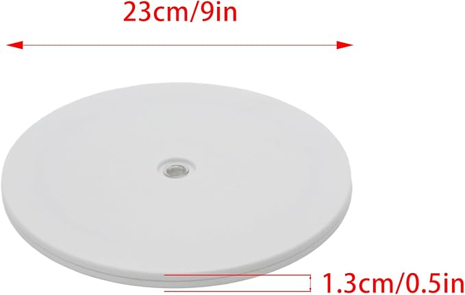 1Pcs White Acrylic Lazy Susan 9 Inch Turntable Organizer Bearings | Mini Lazy Susan, Small Lazy Susan Turntable, 360° Rotating Swivel Plate for Spice Rack, Cosmetic, Cake, Pantry, DIY Display - Image 2